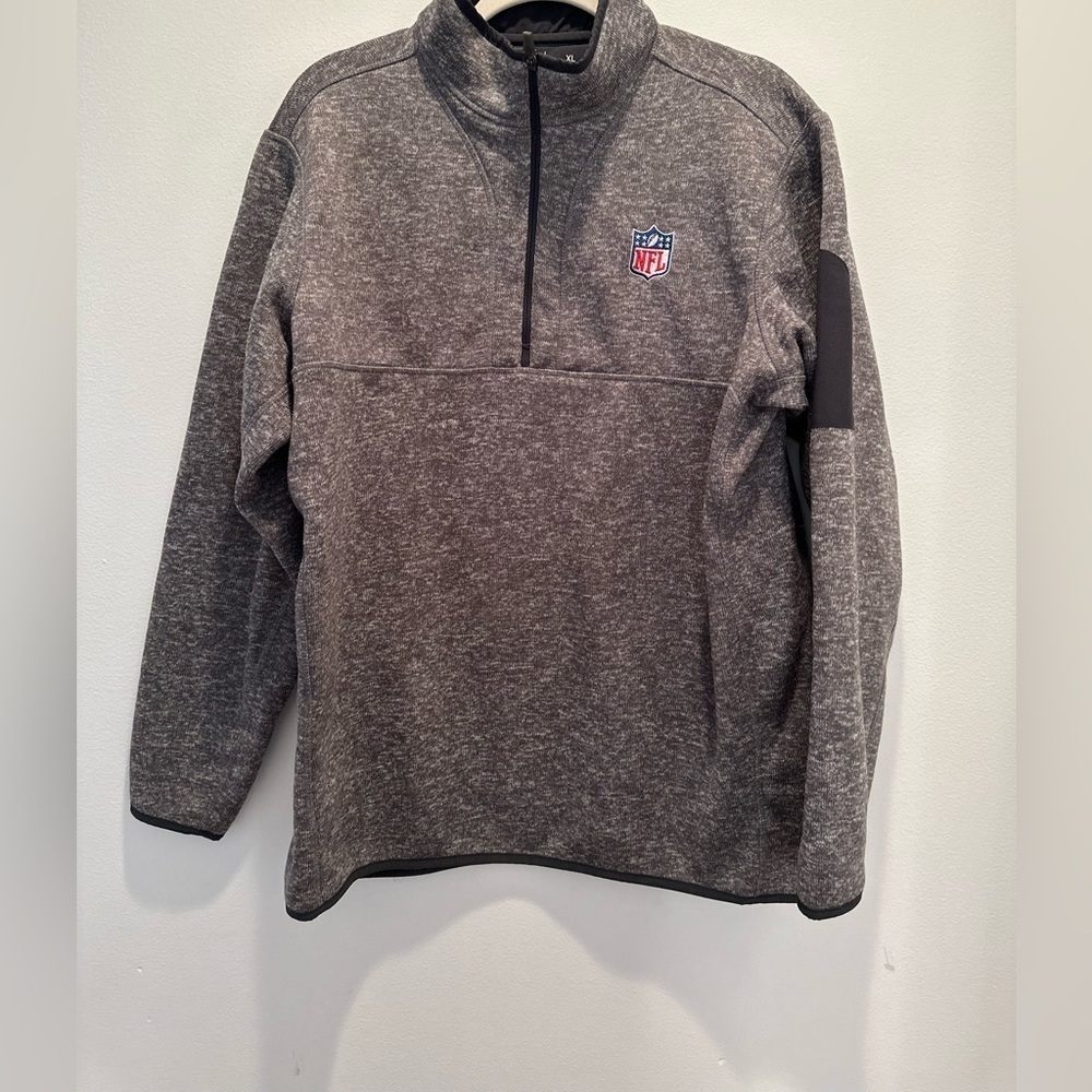 Women's Antigua Heather Black Half-Zip Pullover Jacket